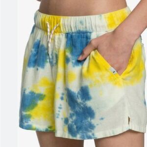 Quiksilver Womens Elasticated Linen Shorts Woman’s Size L